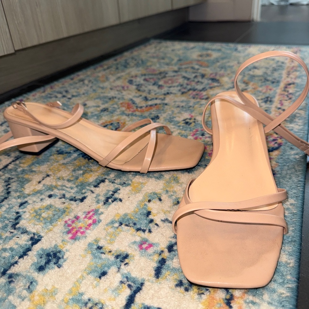 Azazie Nude Strappy Heels